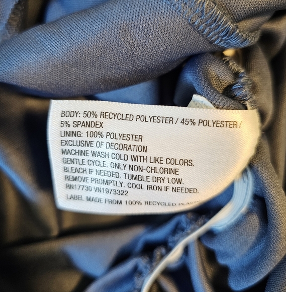 NWOT Wild Fable Women's Blue Sleveless Mesh Asymmetrical Ruffle Hem Dress, XS - Picture 8 of 10